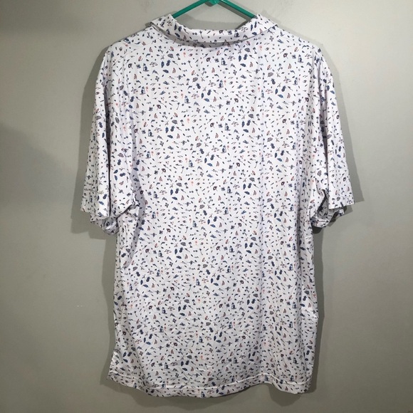 Nicklaus Golf Polo Shirt Men's Size L Eco Choice Short Sleeve Beach Theme - Picture 2 of 6